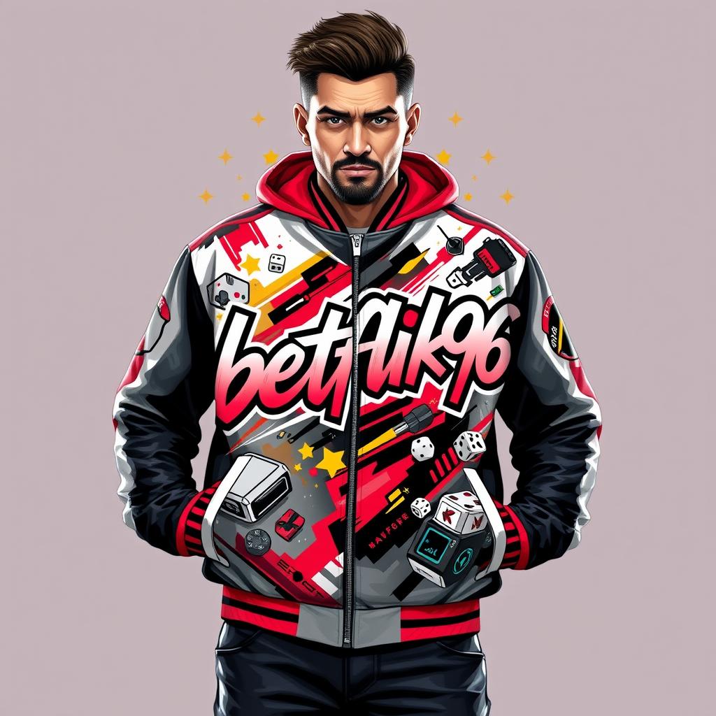 Men's Premium Athletic Gaming Jacket 'betflik96'